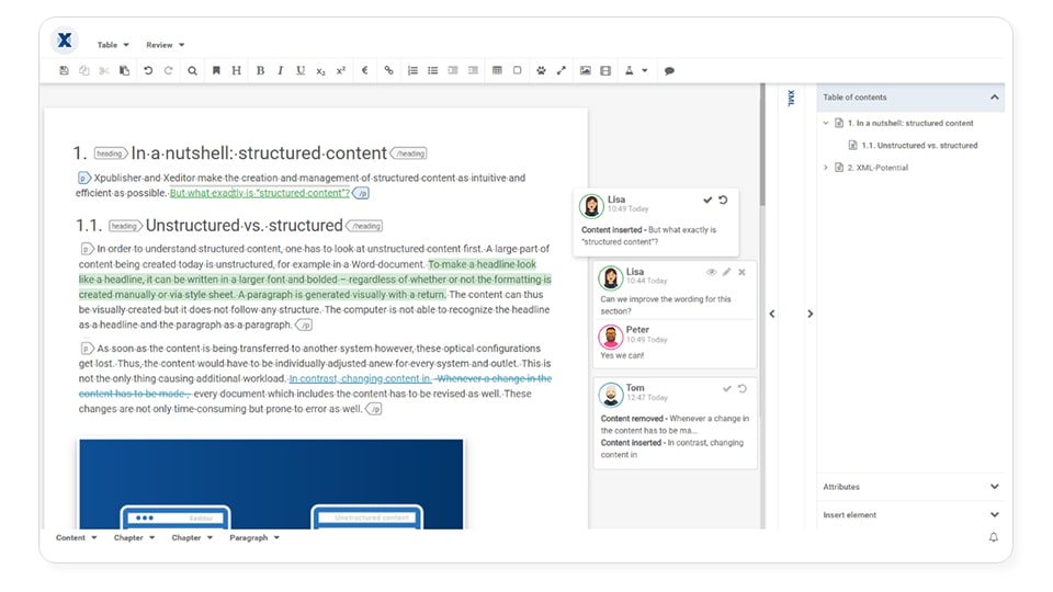 Xeditor Benutzeroberfläche