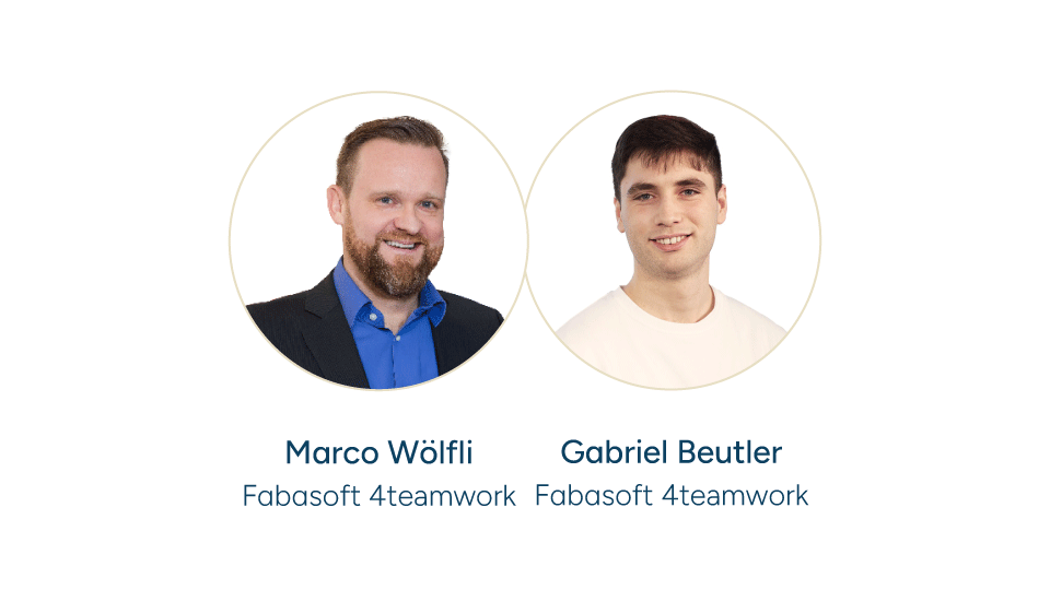 Marco Wölfli und Gabriel Beutler von Fabasoft 4teamwork