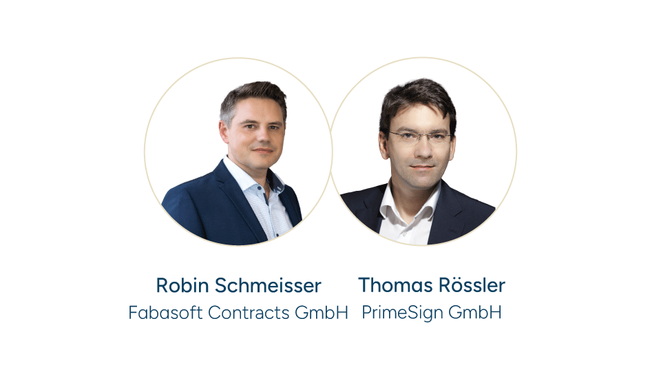 Robin Schmeisser - Geschäftsführer Fabasoft Contracts GmbH und Thomas Rössler