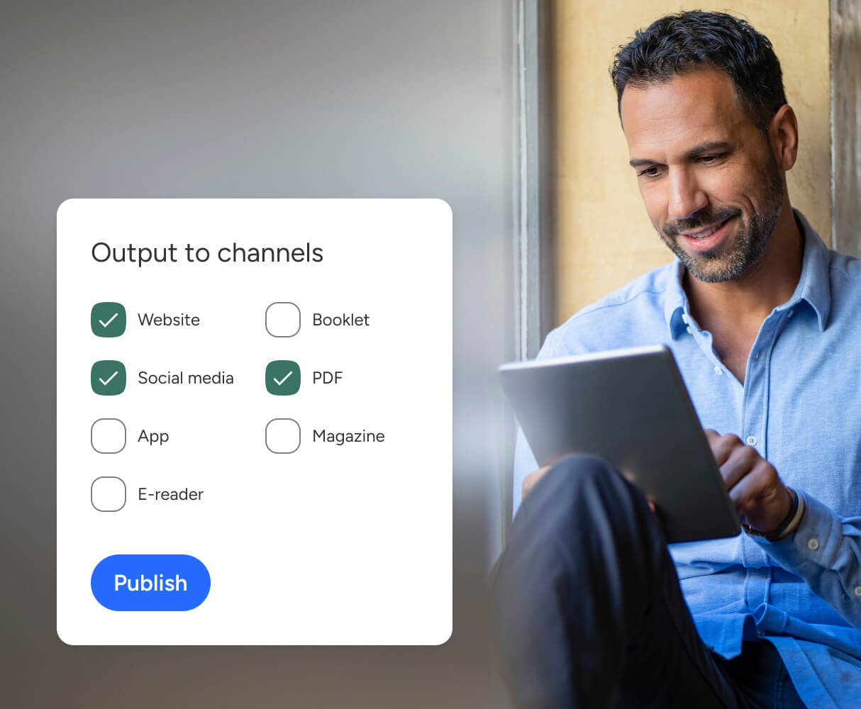 Illustration of publishing channel selection