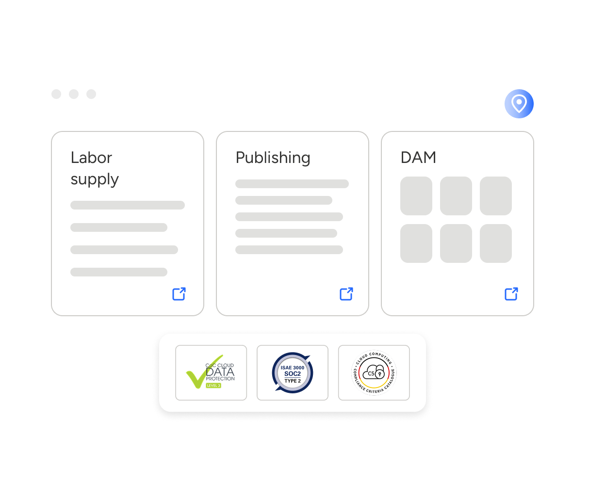 Illustration Cloud with certificates