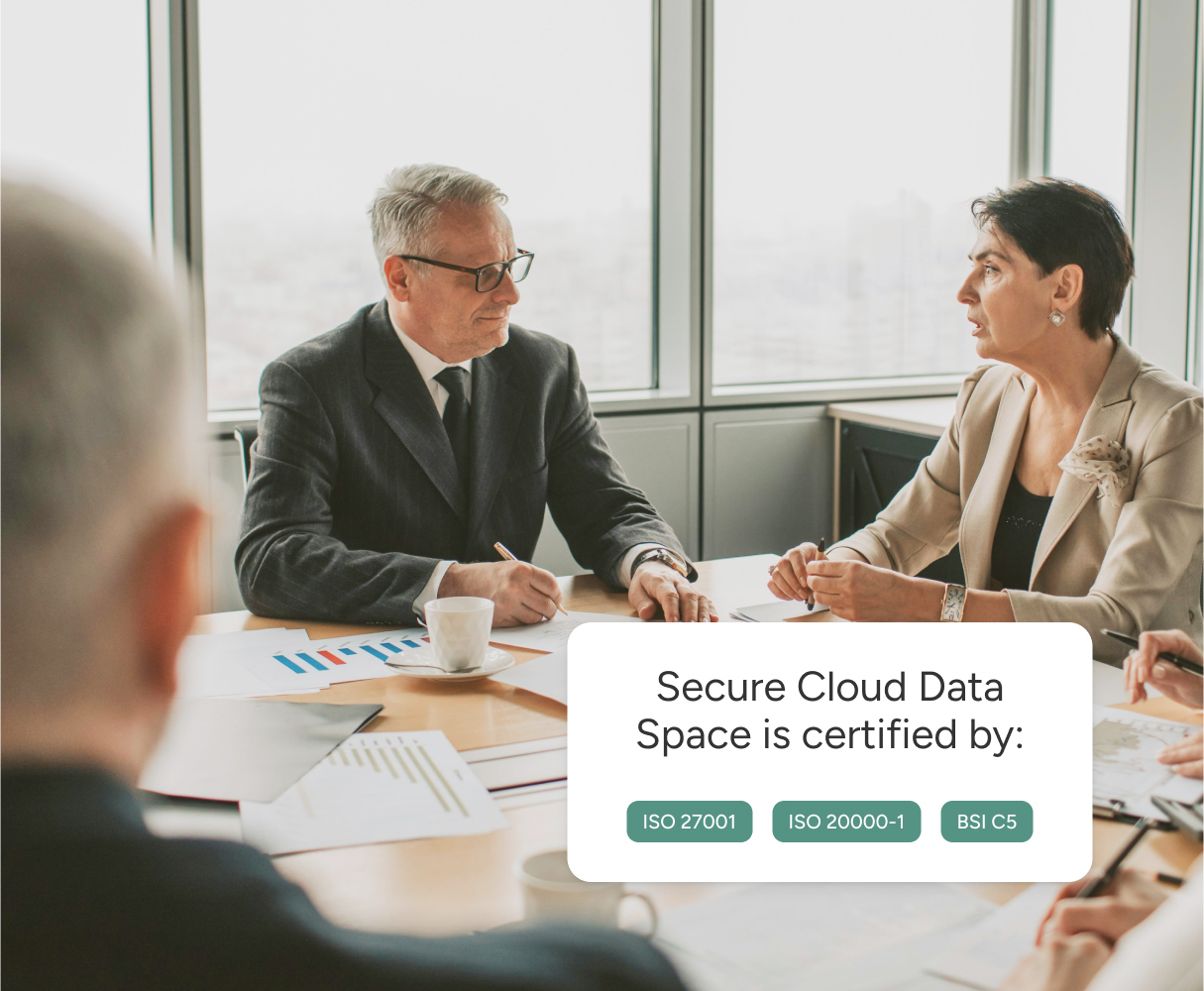 Two people in a meeting