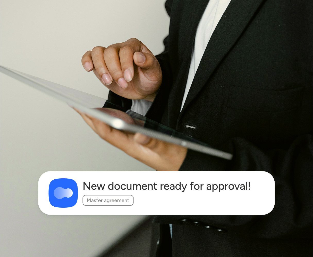 Man with tablet in hand