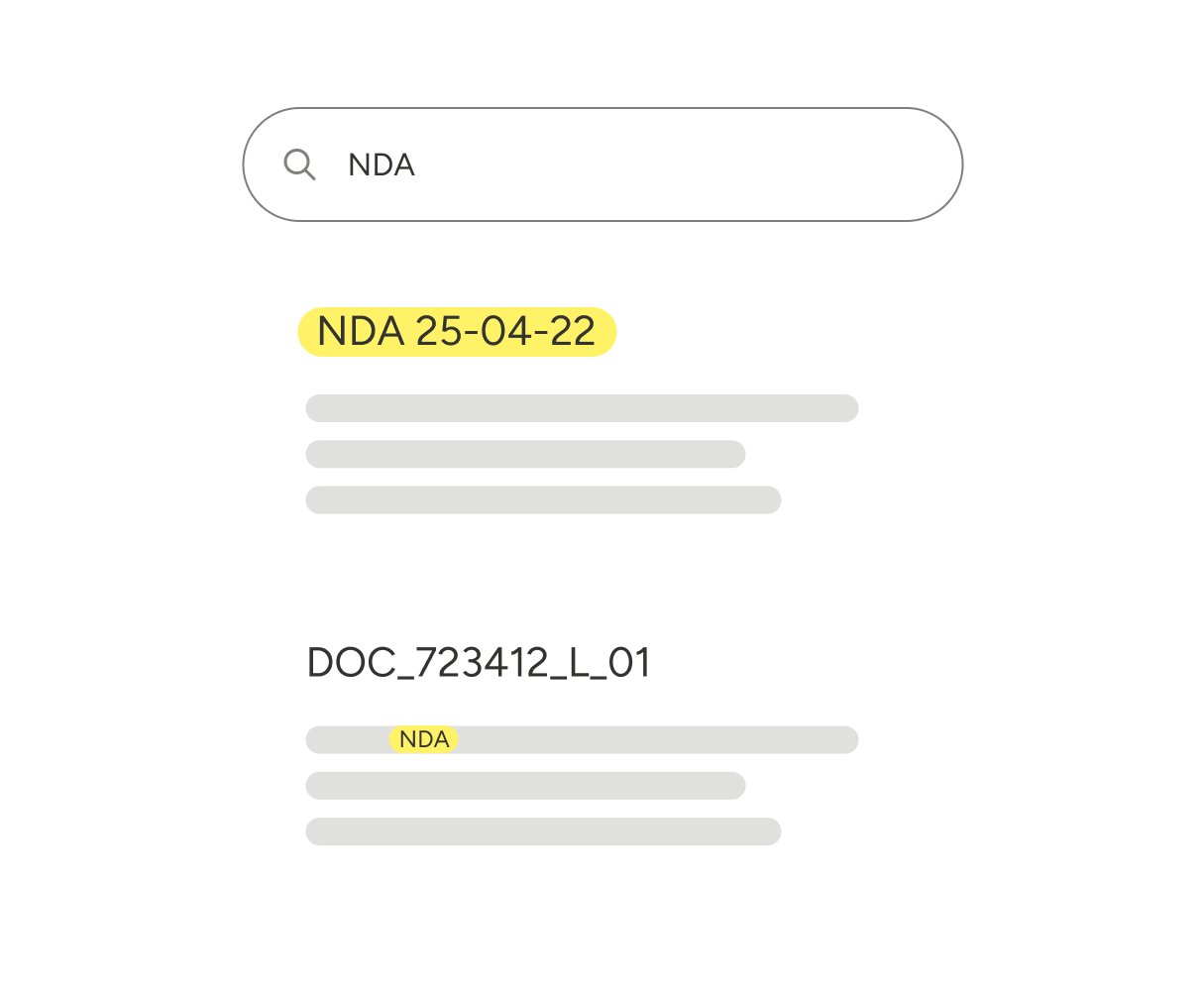 Illustration of document search