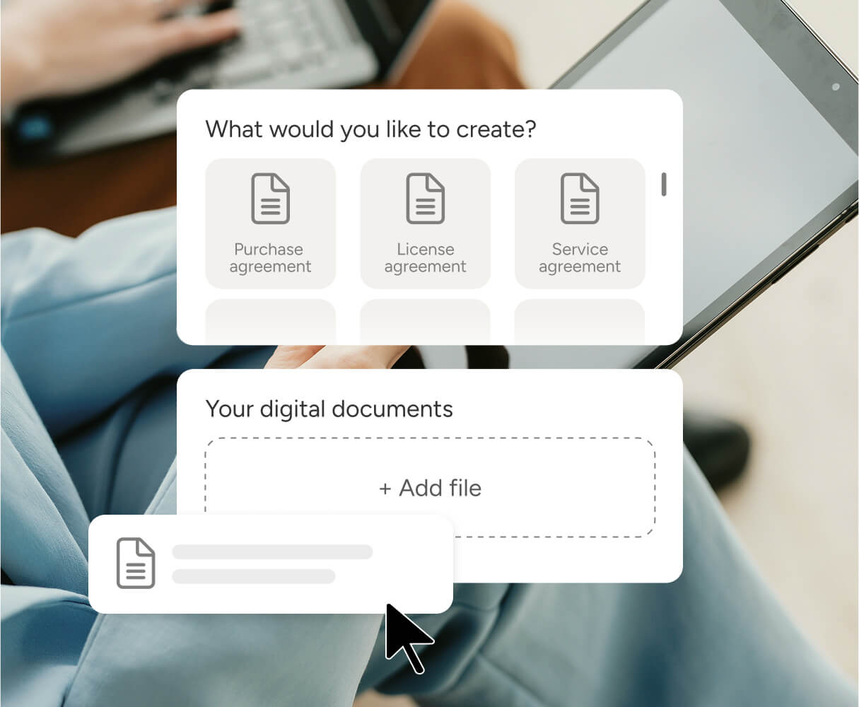 Illustration of document type selection