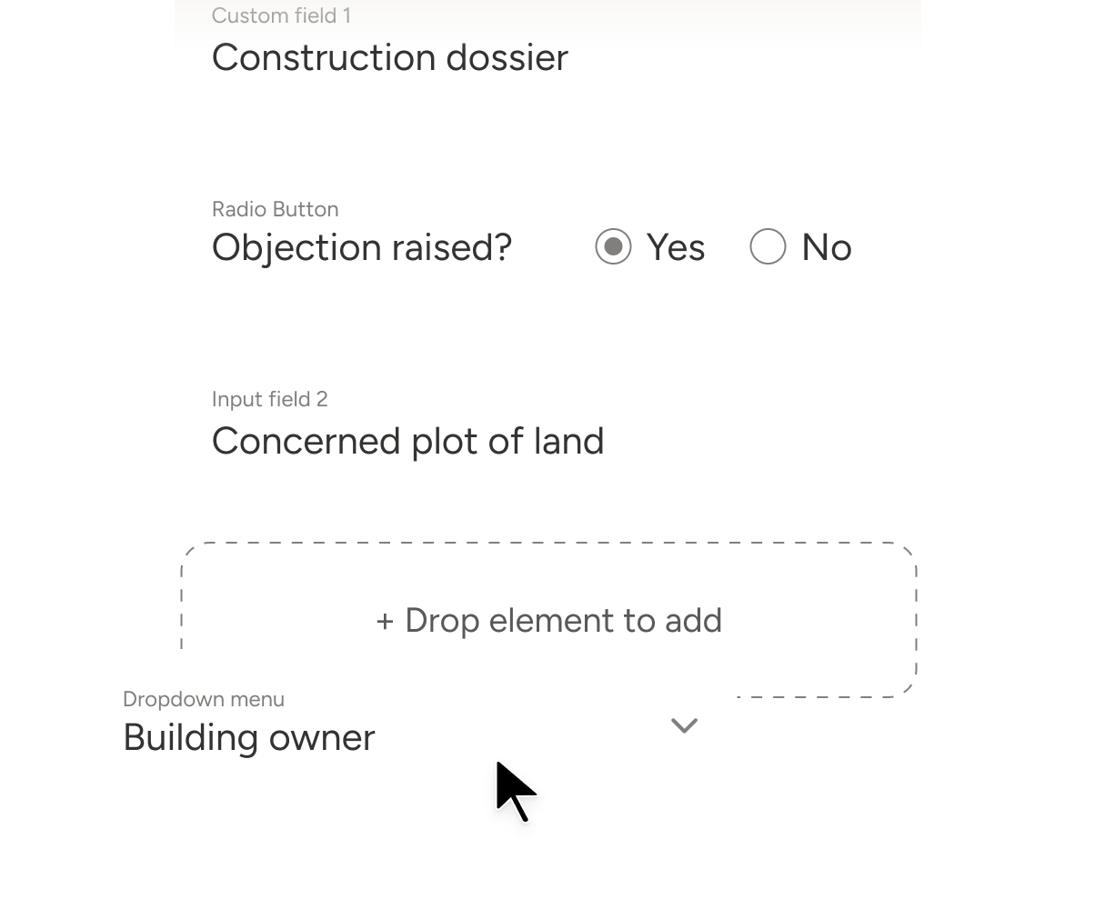 Insert illustration element via drag and drop
