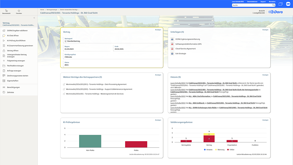 Screenshot Fabasoft Dora Vertragsakte