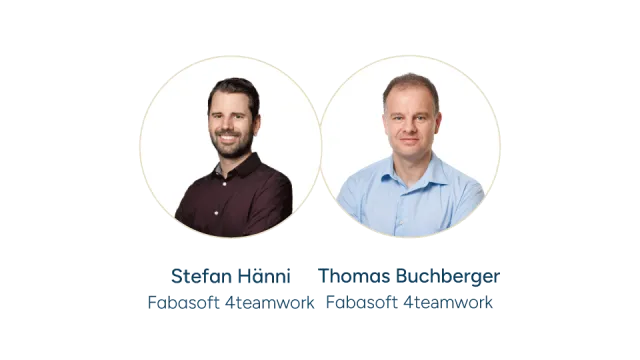 Stefan Hänni und Thomas Buchberger von Fabasoft 4teamwork